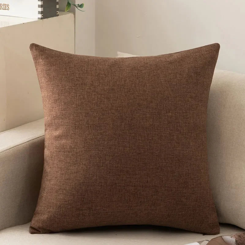 Decorative Throw Pillow with Insert, Solid Plain Design, Square