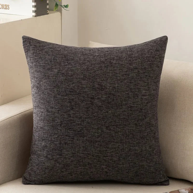 Decorative Throw Pillow with Insert, Solid Plain Design, Square