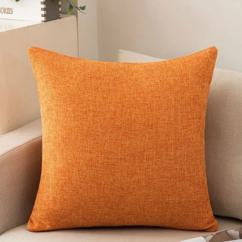 Decorative Throw Pillow with Insert, Solid Plain Design, Square