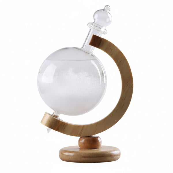 Desktop Storm Glass Weather Forecasting Barometer with Globe Bottle and Stand