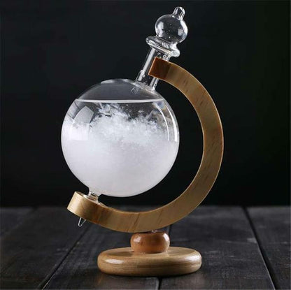 Desktop Storm Glass Weather Forecasting Barometer with Globe Bottle and Stand