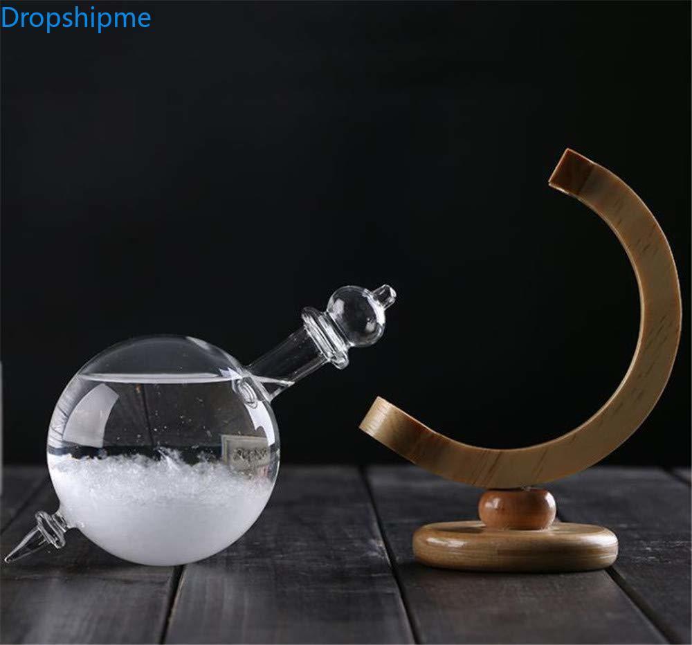 Desktop Storm Glass Weather Forecasting Barometer with Globe Bottle and Stand