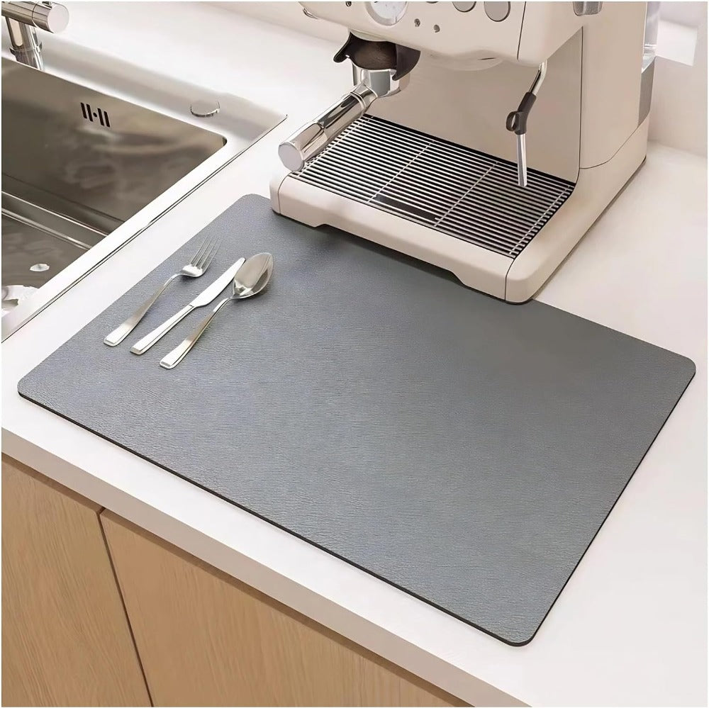 Dish Drying Mat with Anti-Slip Rubber Backing and Quick-Dry Surface