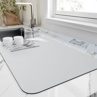 Dish Drying Mat with Anti-Slip Rubber Backing and Quick-Dry Surface