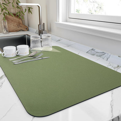 Dish Drying Mat with Anti-Slip Rubber Backing and Quick-Dry Surface