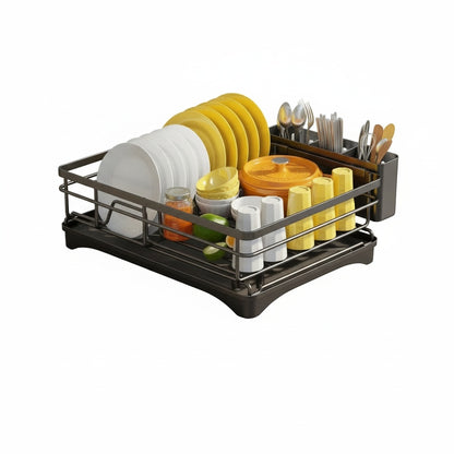 Dish Drying Rack with Integrated Drip Tray
