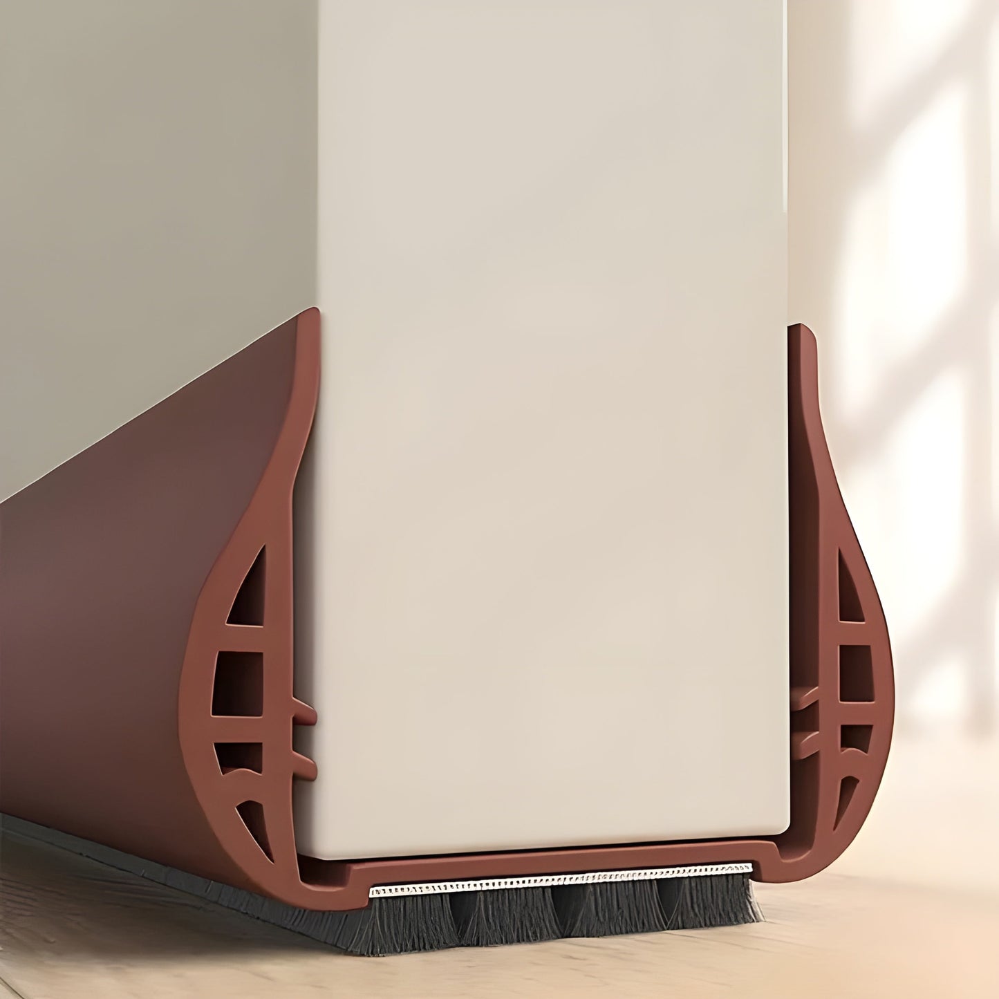 Door Draft Stopper with Brush Strip and Adjustable Length for Draught Exclusion