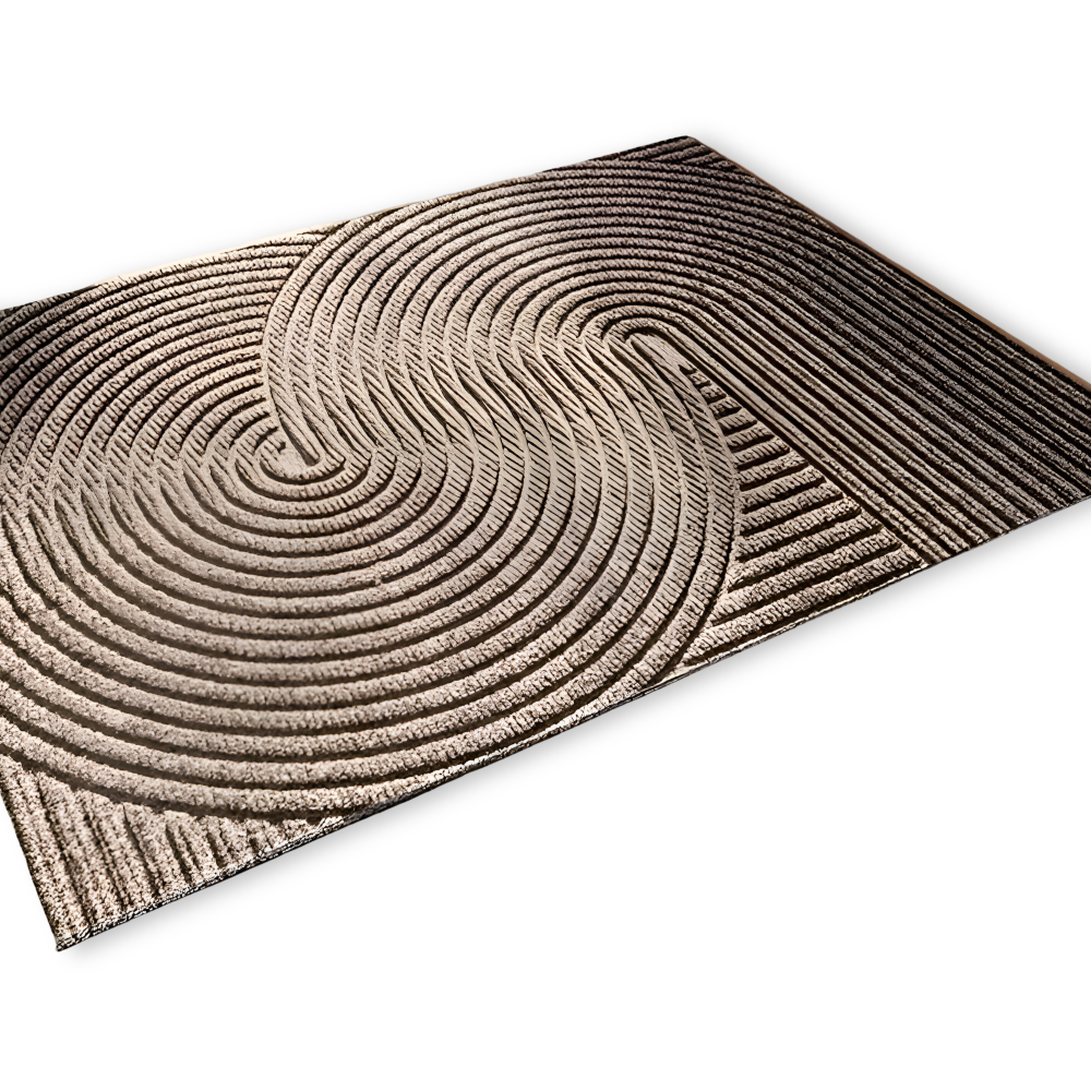 Doormat with Anti-Slip Bottom and 3D Geometric Pattern for Entryway