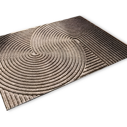 Doormat with Anti-Slip Bottom and 3D Geometric Pattern for Entryway
