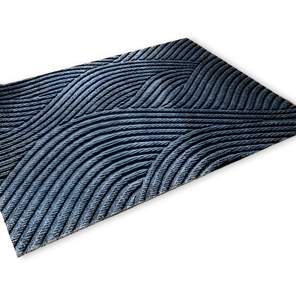 Doormat with Anti-Slip Bottom and 3D Geometric Pattern for Entryway