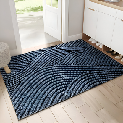 Doormat with Anti-Slip Bottom and 3D Geometric Pattern for Entryway