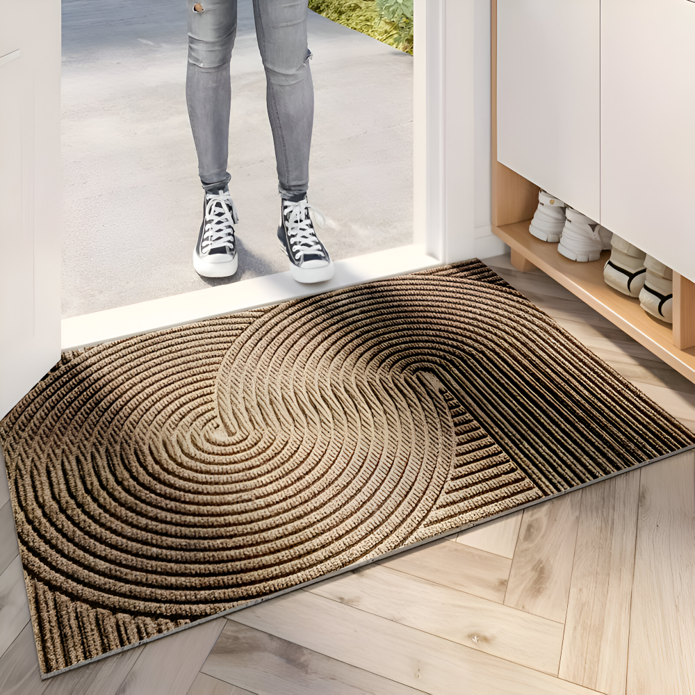 Doormat with Anti-Slip Bottom and 3D Geometric Pattern for Entryway