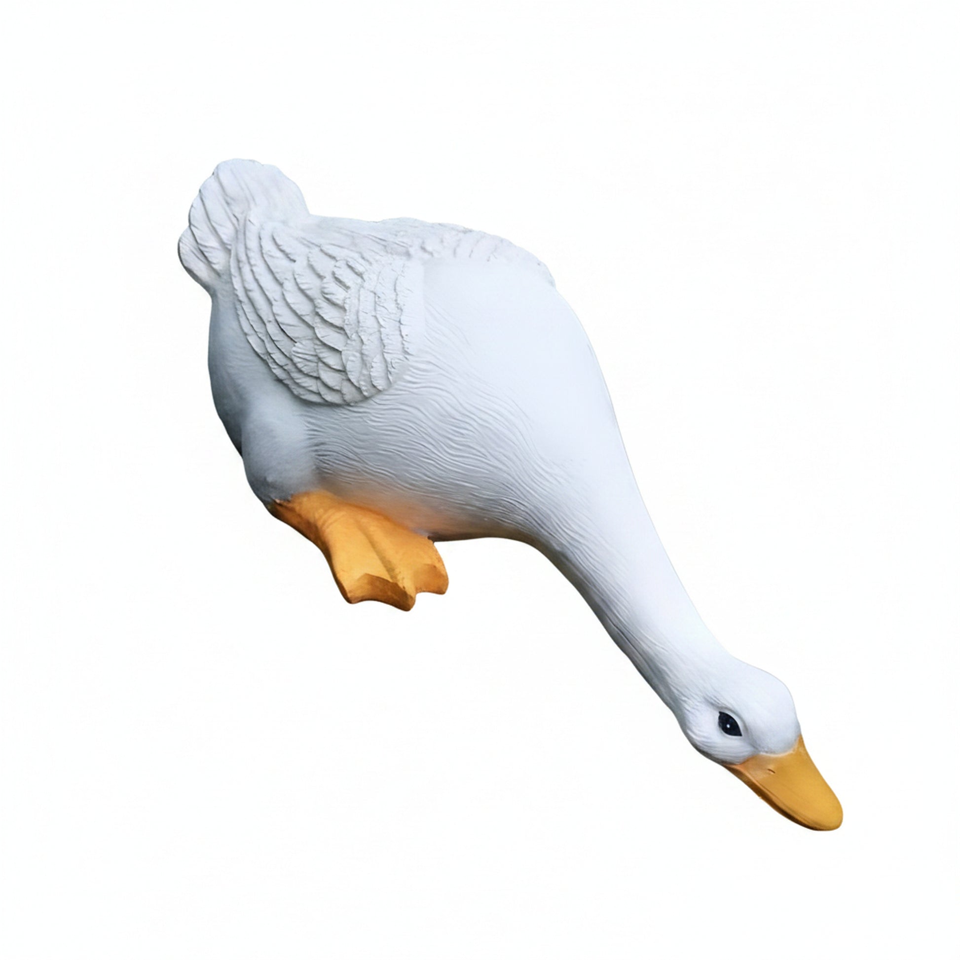 Duck and Goose Garden Figurine Set with Detailed Feather Texture