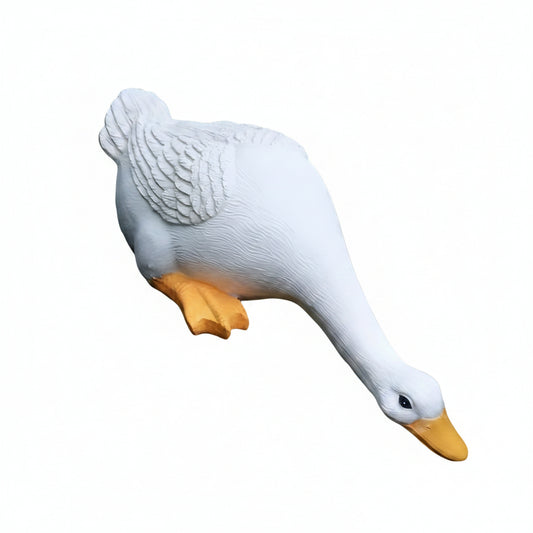 Duck and Goose Garden Figurine Set with Detailed Feather Texture