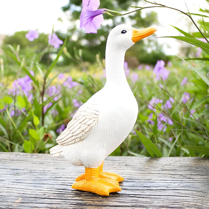 Duck and Goose Garden Figurine Set with Detailed Feather Texture