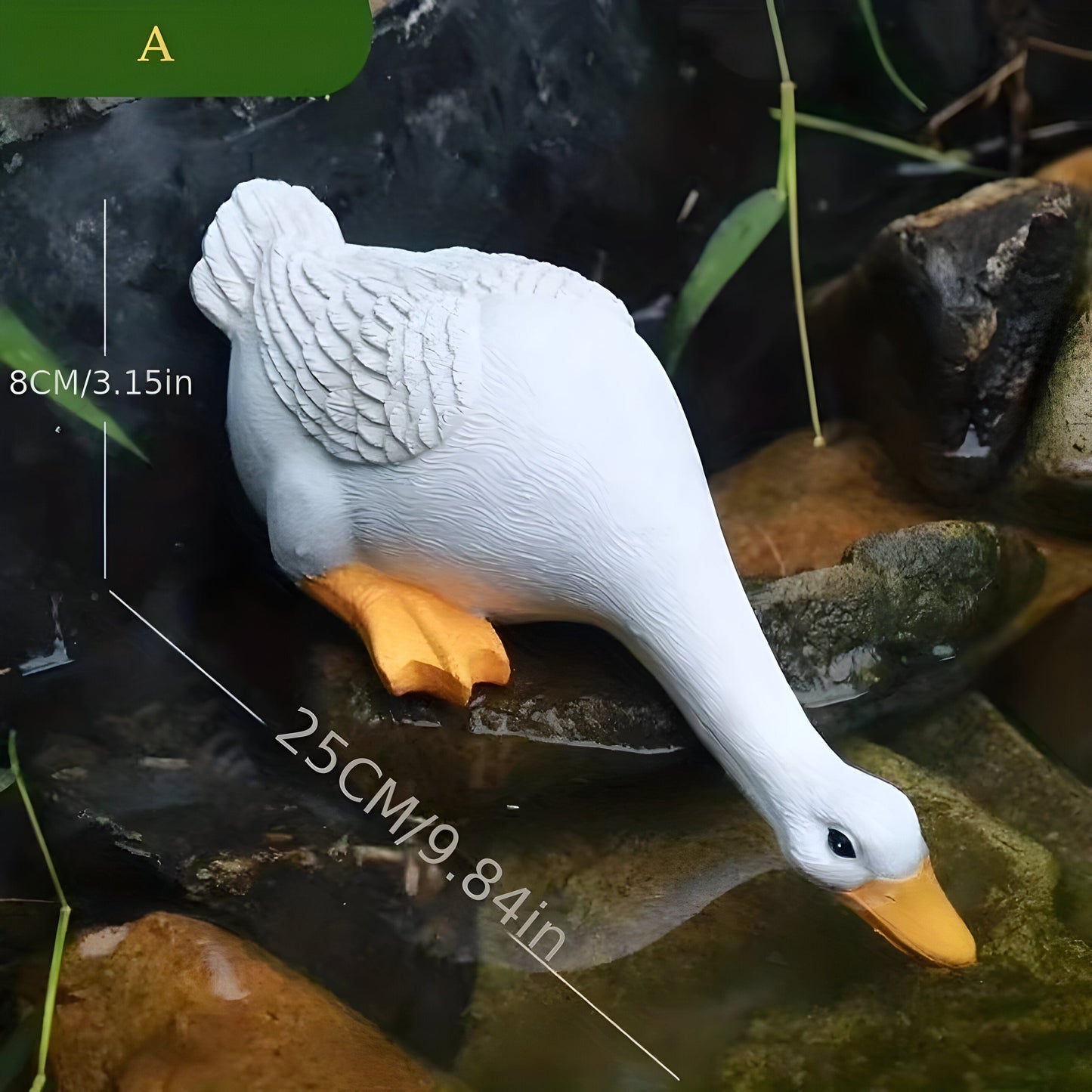 Duck and Goose Garden Figurine Set with Detailed Feather Texture