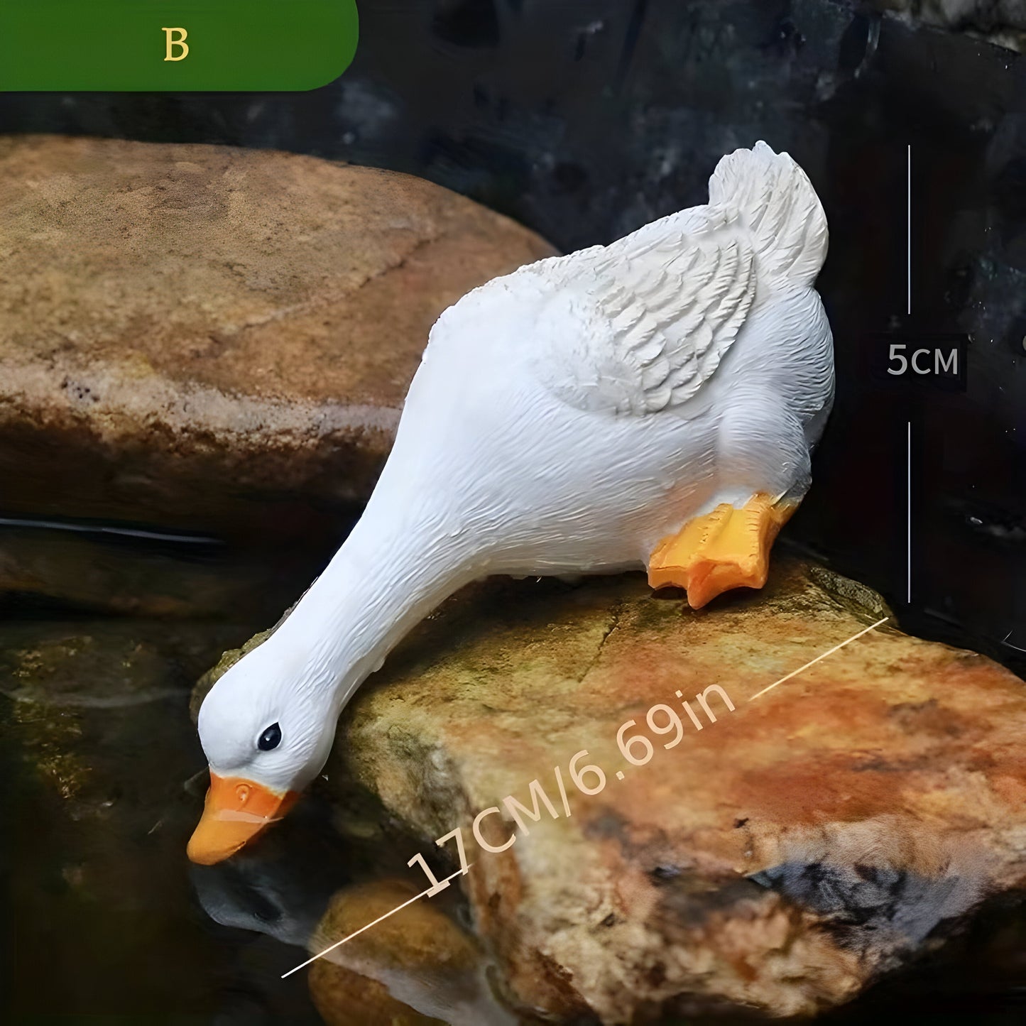 Duck and Goose Garden Figurine Set with Detailed Feather Texture