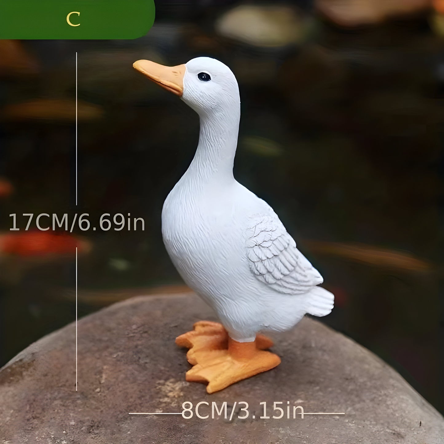 Duck and Goose Garden Figurine Set with Detailed Feather Texture