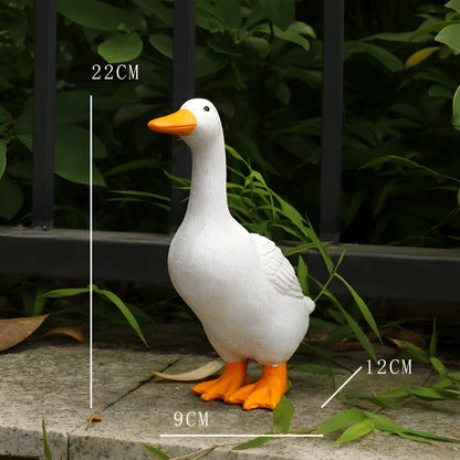 Duck and Goose Garden Figurine Set with Detailed Feather Texture