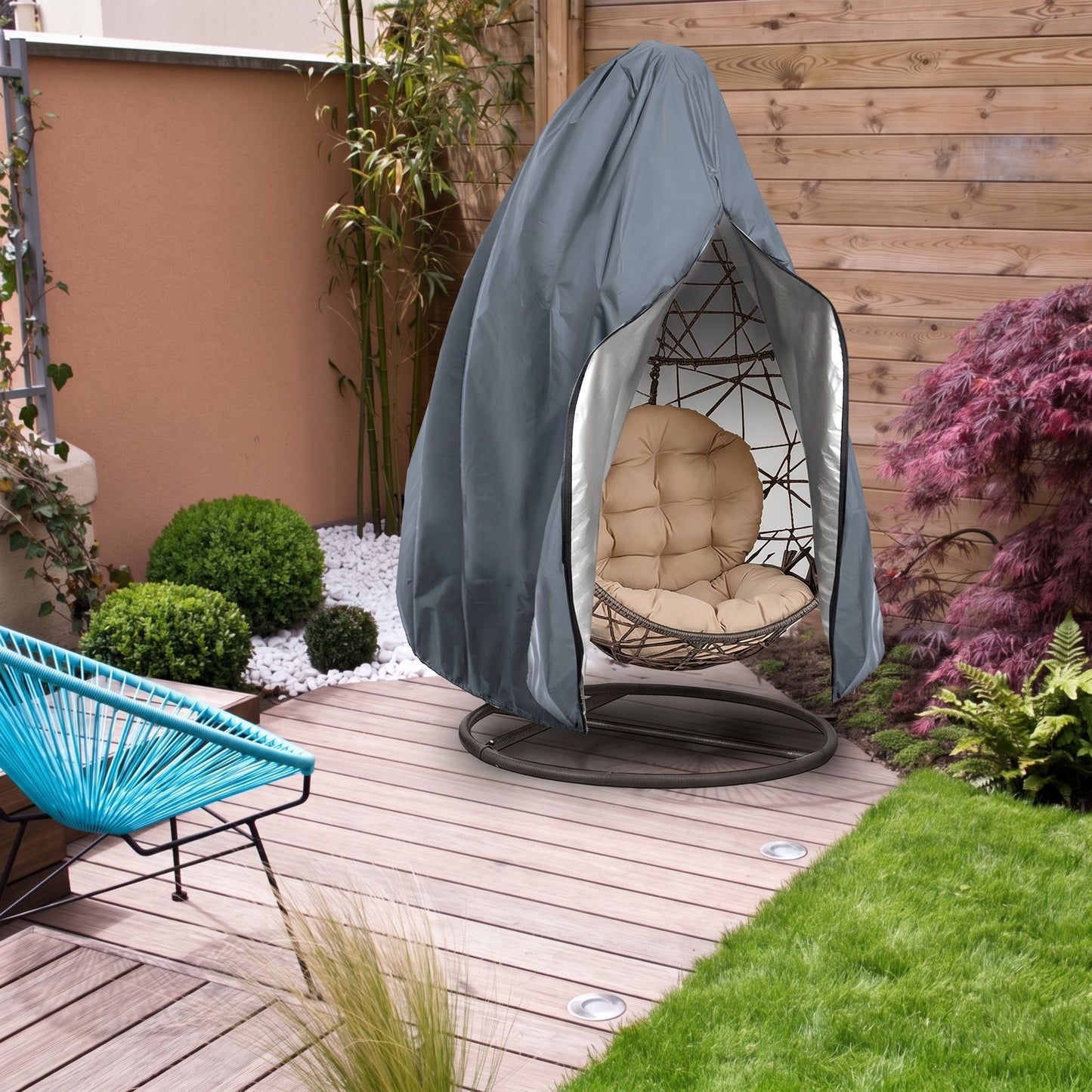 Egg Chair Cover for Hanging Chair with Zipper Opening, Rain and Wind Protection