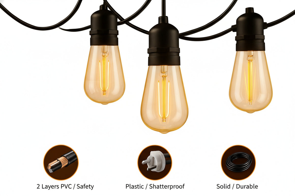 Festoon Garden Lights with ST38 Bulbs