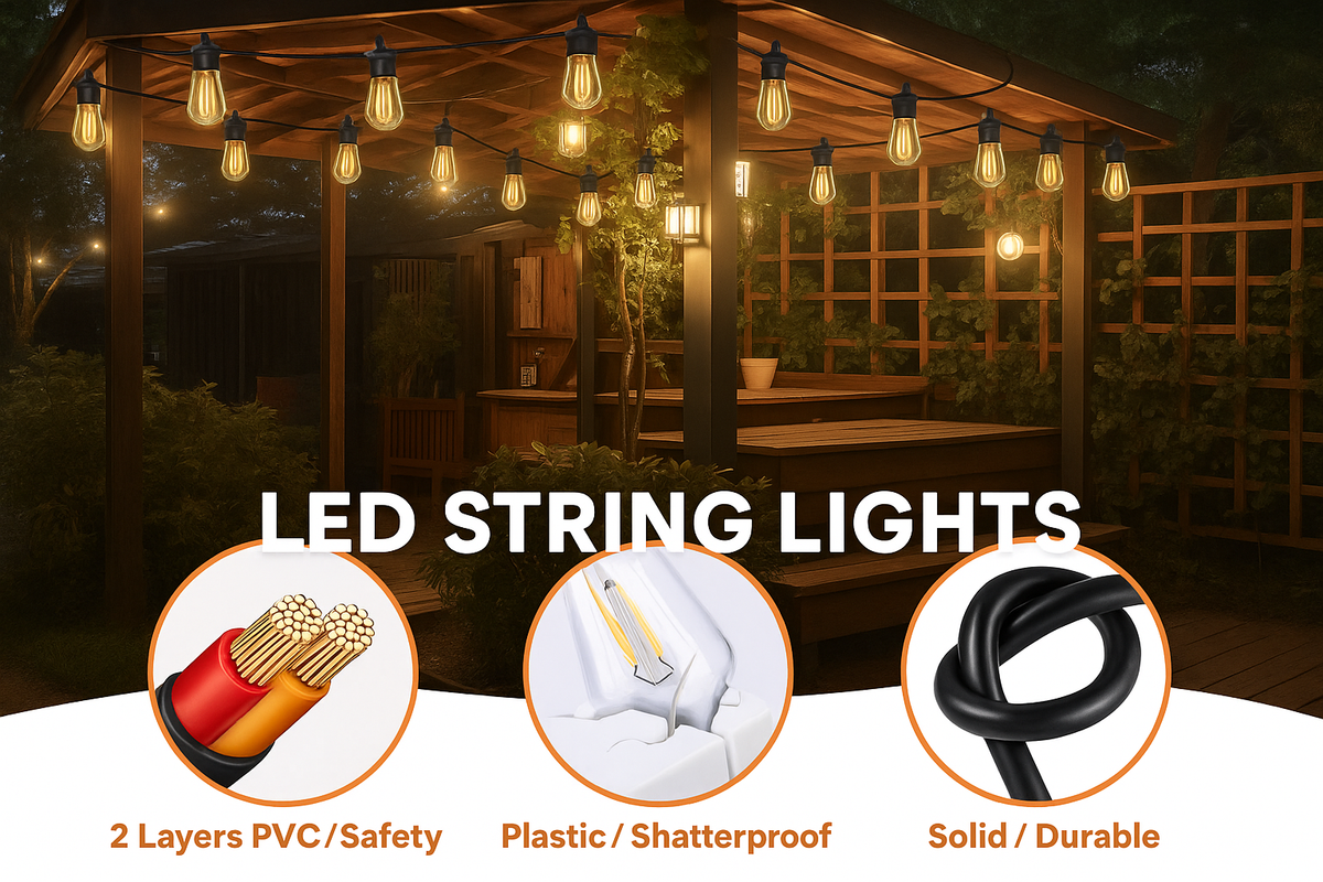 Festoon Garden Lights with ST38 Bulbs