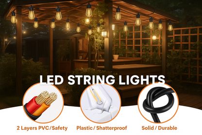Festoon Garden Lights with ST38 Bulbs