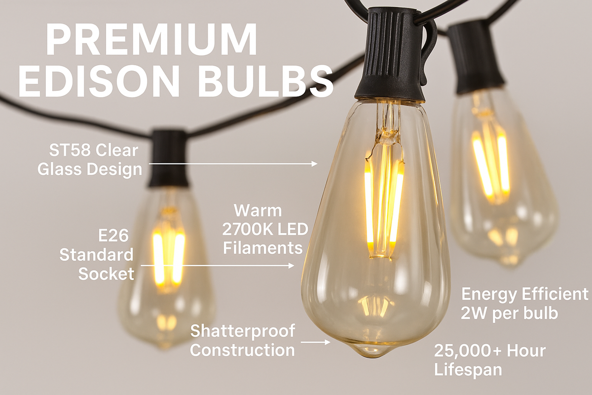 Festoon Garden Lights with ST38 Bulbs