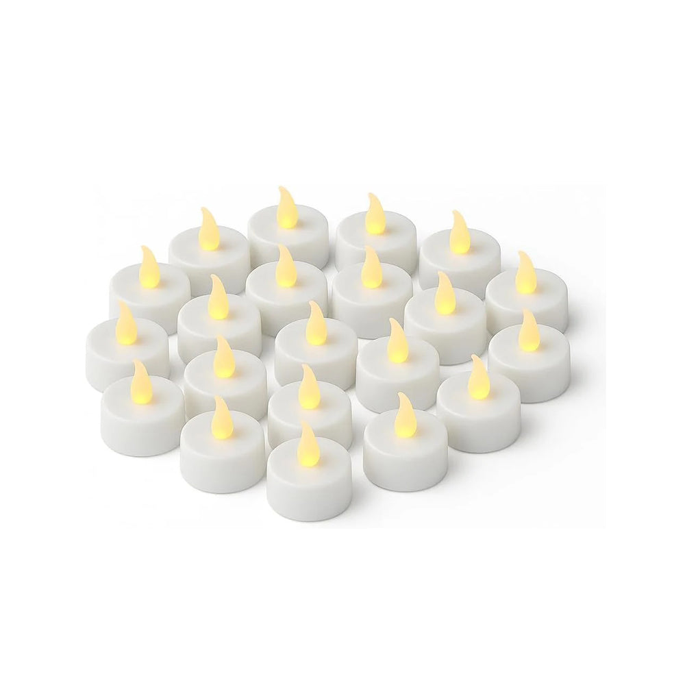 Flameless LED Tea Lights with Realistic Flickering Glow, 24 Pack