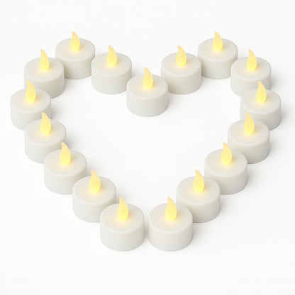 Flameless LED Tea Lights with Realistic Flickering Glow, 24 Pack