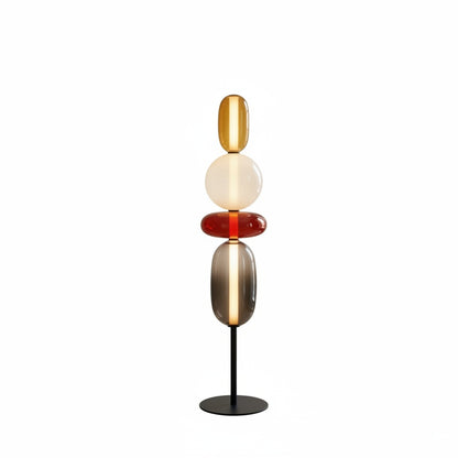 Floor Lamp Art Deco with Stacked Glass Shades and Integrated LED