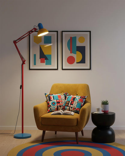 Floor Lamp Modern Memphis Style with Adjustable Articulated Arm