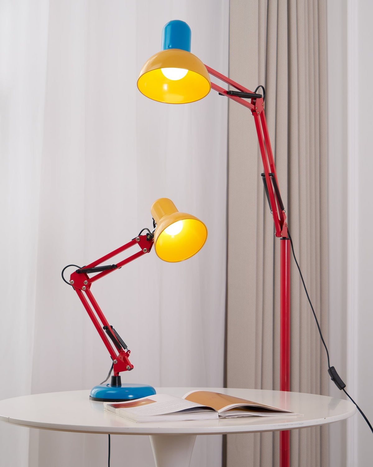 Floor Lamp Modern Memphis Style with Adjustable Articulated Arm