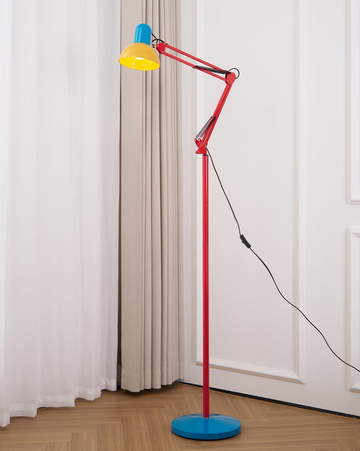 Floor Lamp Modern Memphis Style with Adjustable Articulated Arm