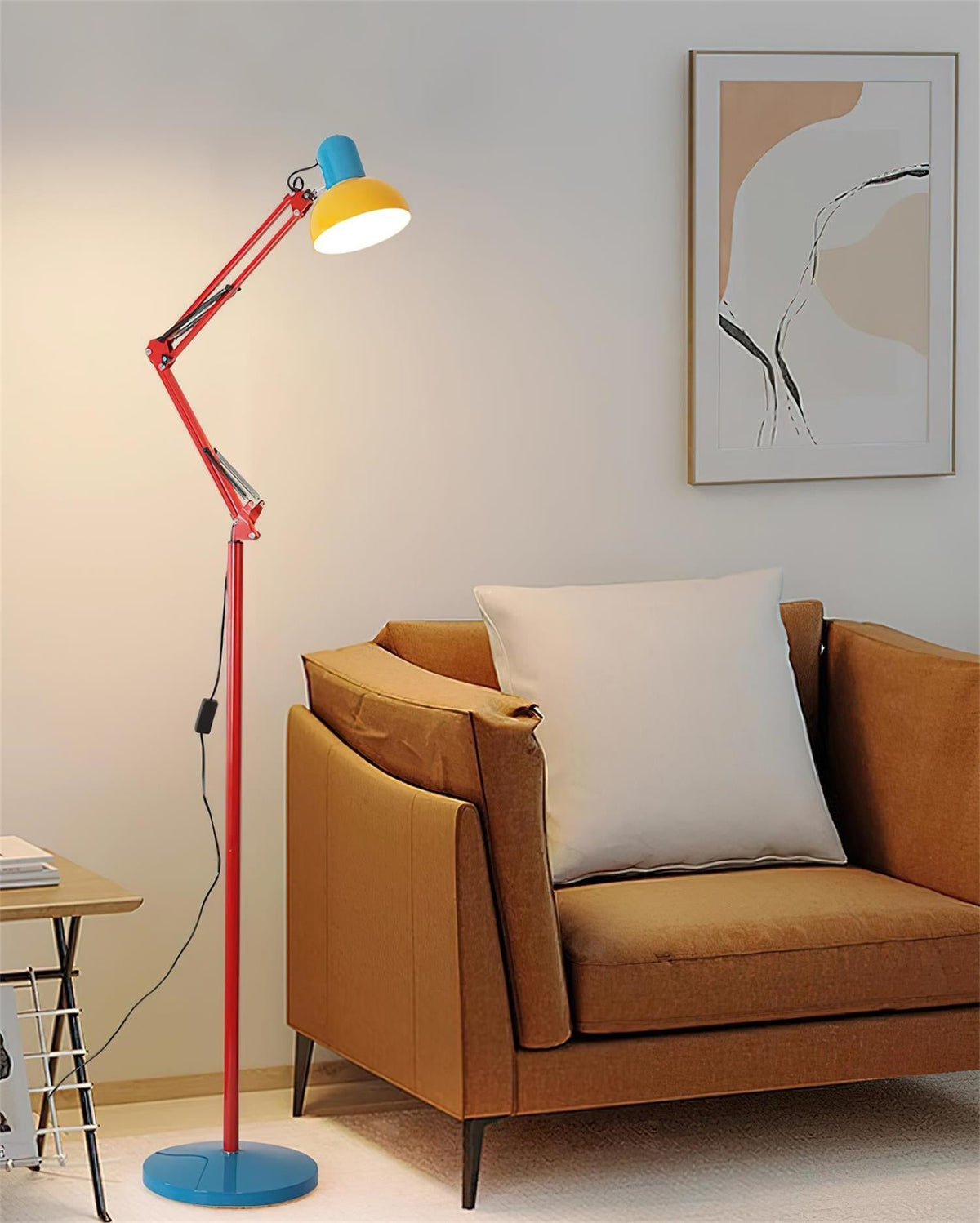 Floor Lamp Modern Memphis Style with Adjustable Articulated Arm