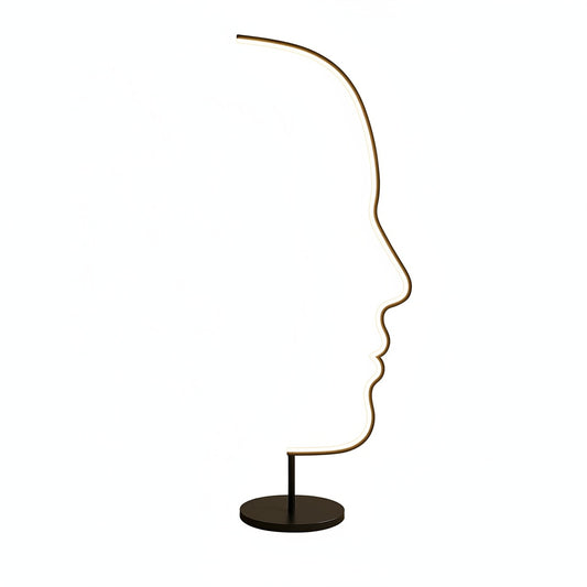 Floor Lamp Modern with LED Face Silhouette Design