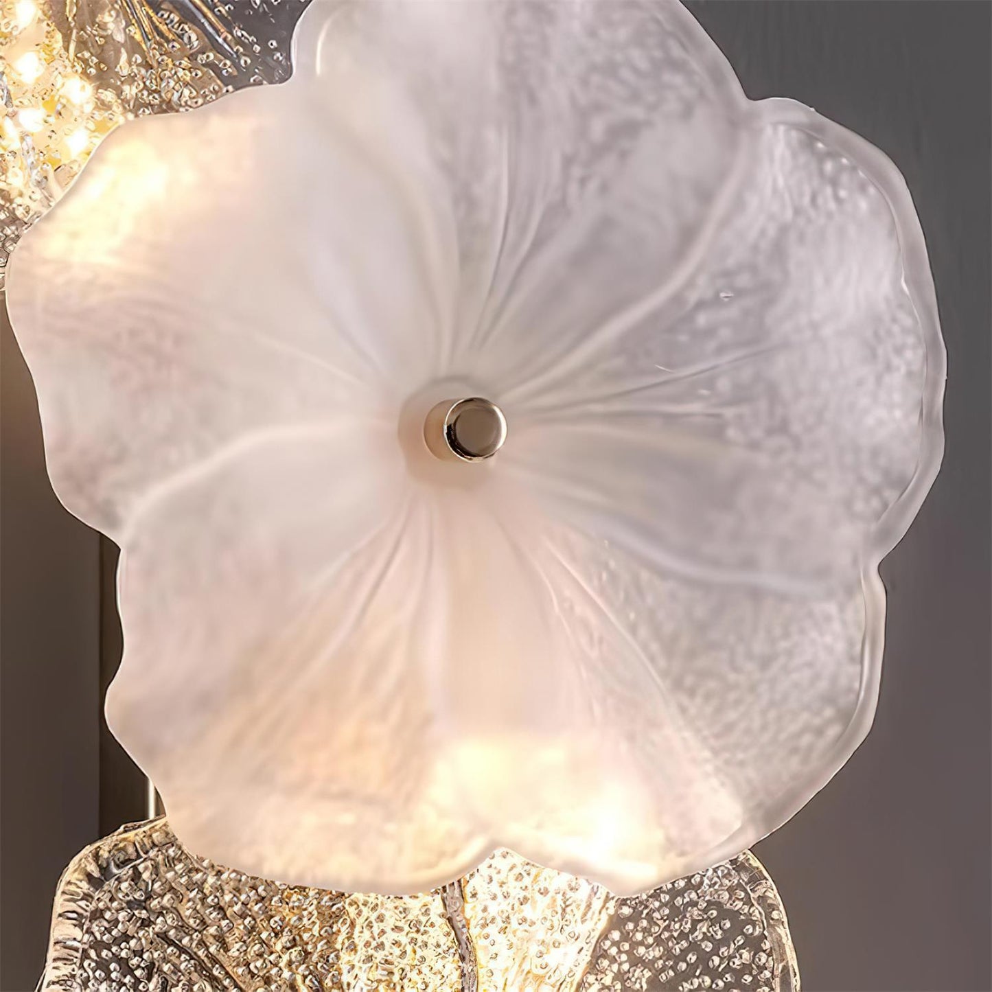 Floral Wall Lamp Art Deco with Glass Flower Shades