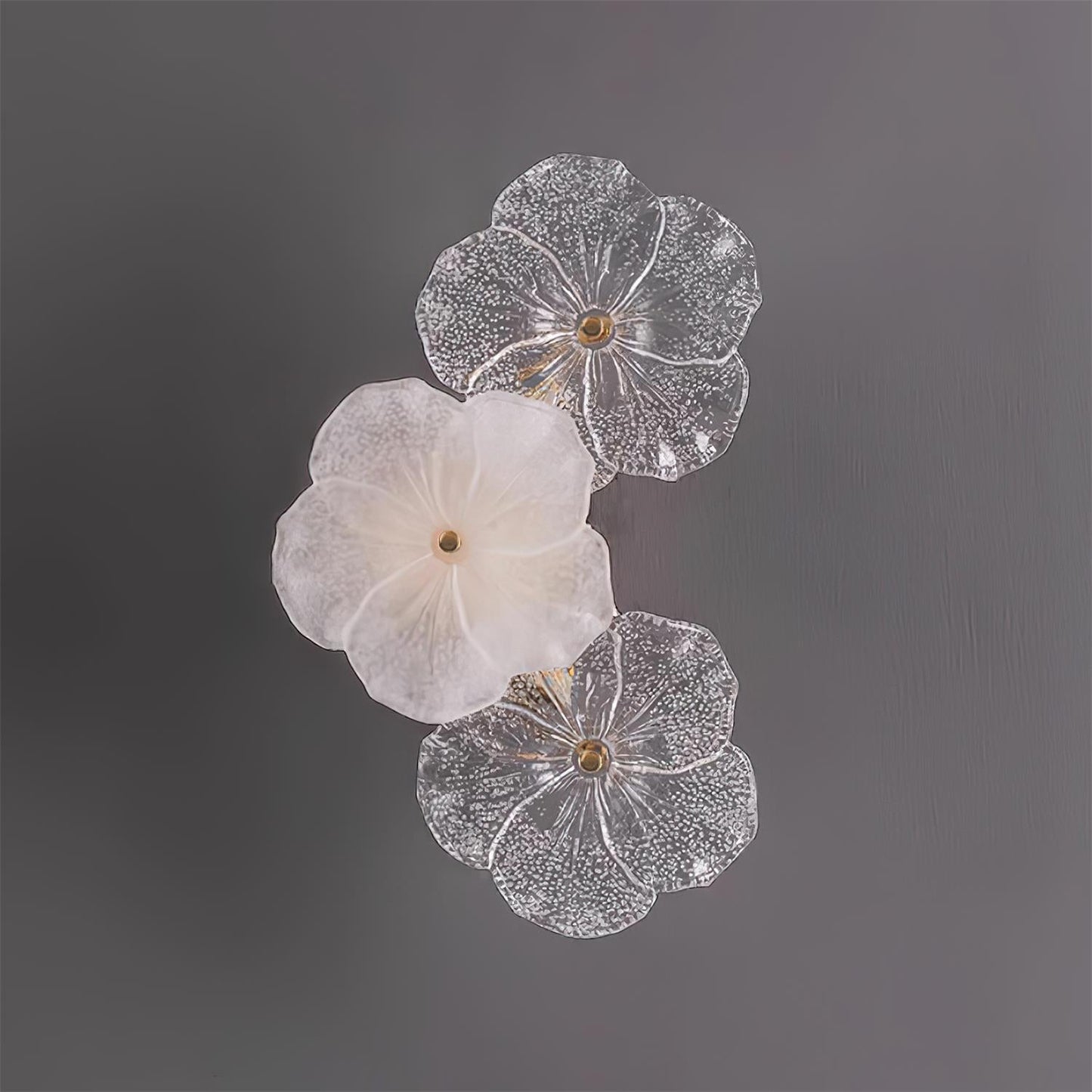 Floral Wall Lamp Art Deco with Glass Flower Shades