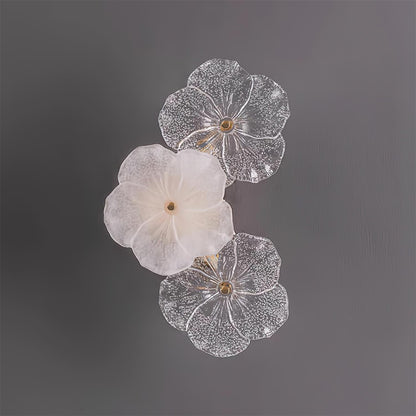 Floral Wall Lamp Art Deco with Glass Flower Shades
