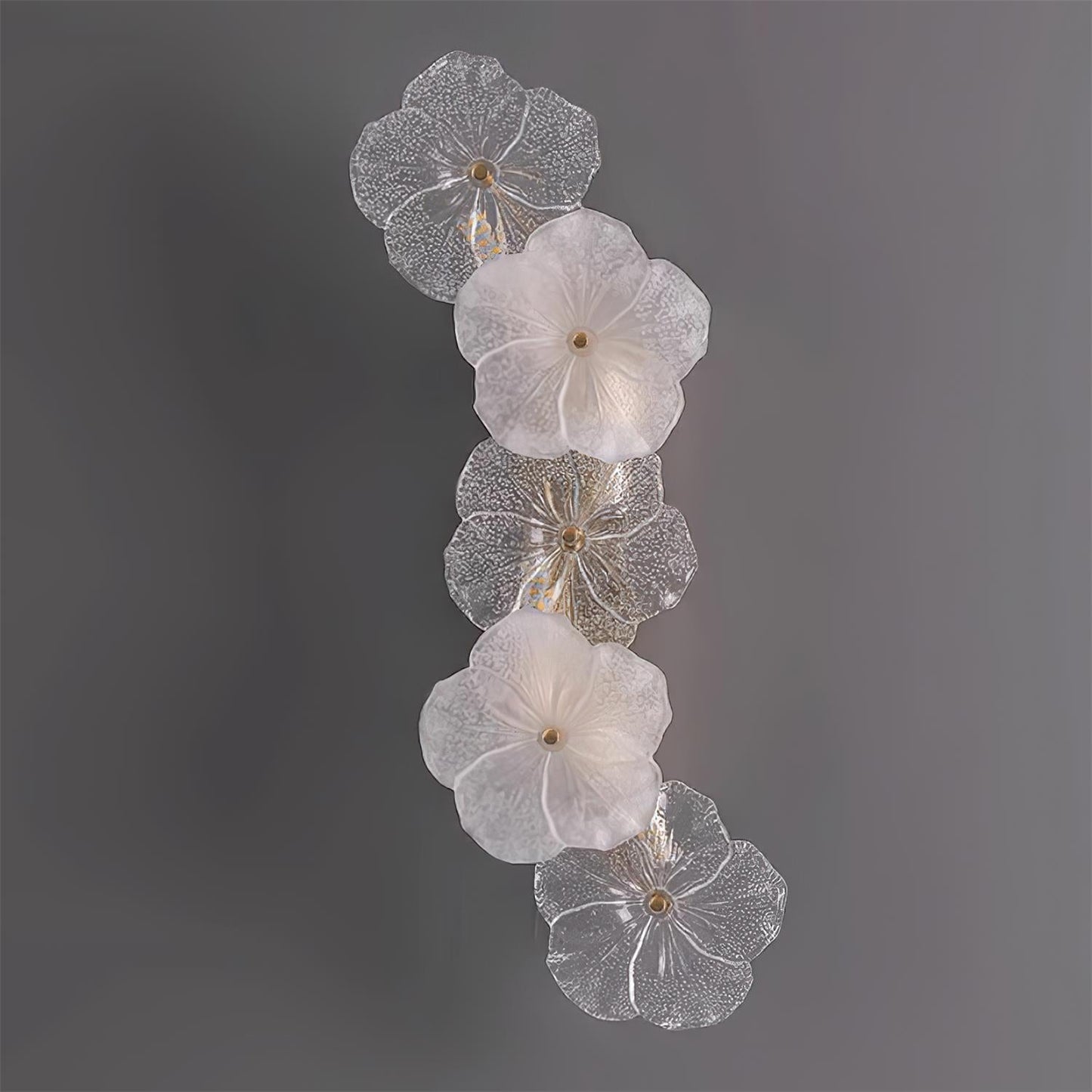 Floral Wall Lamp Art Deco with Glass Flower Shades