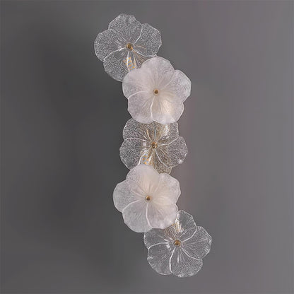 Floral Wall Lamp Art Deco with Glass Flower Shades