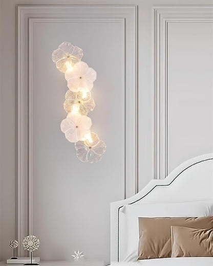 Floral Wall Lamp Art Deco with Glass Flower Shades
