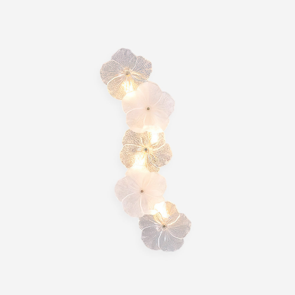 Floral Wall Lamp Art Deco with Glass Flower Shades