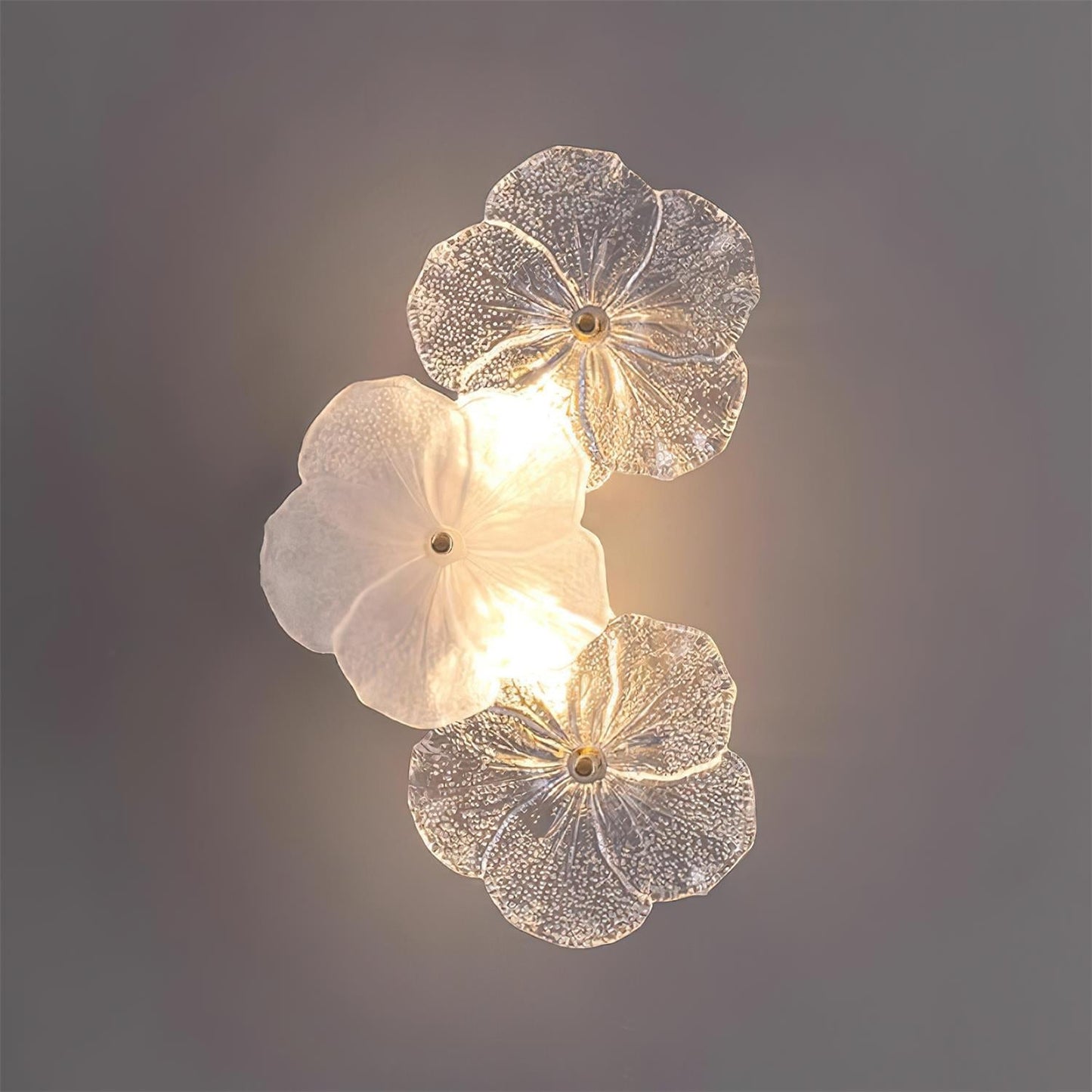 Floral Wall Lamp Art Deco with Glass Flower Shades