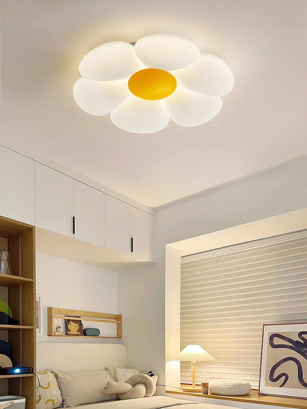 Flower Ceiling Lamp Bohemian with Six Petals for Kids Bedroom