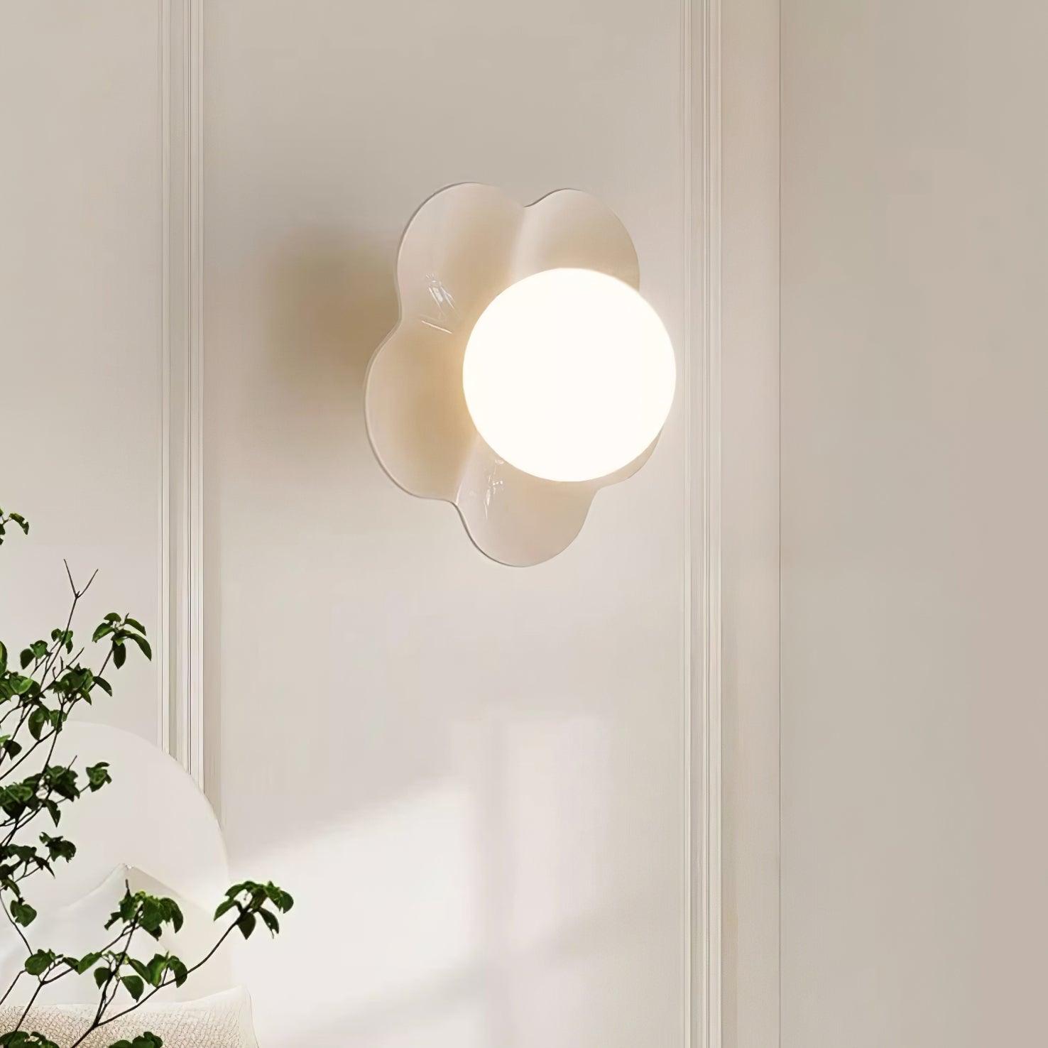 Flower Wall Lamp Bohemian with Globe Light and Flower Shape