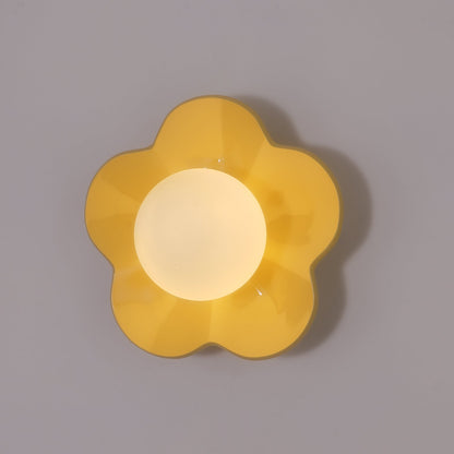 Flower Wall Lamp Bohemian with Globe Light and Flower Shape