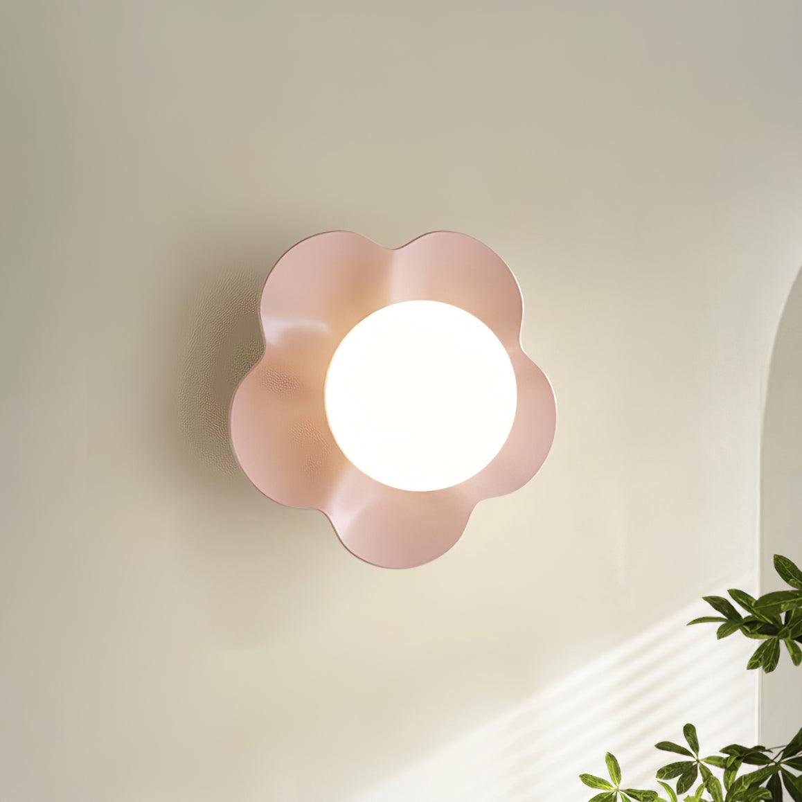 Flower Wall Lamp Bohemian with Globe Light and Flower Shape