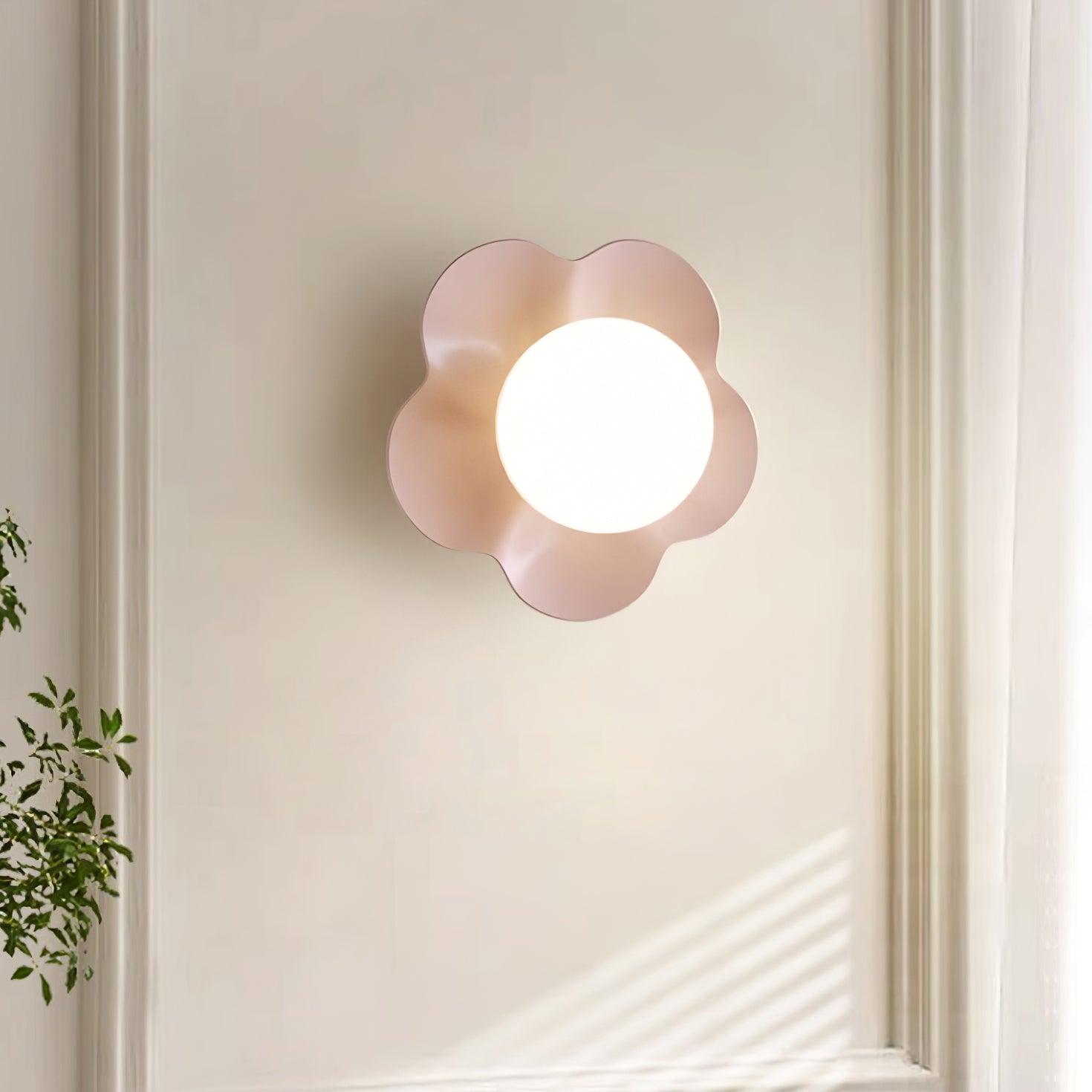Flower Wall Lamp Bohemian with Globe Light and Flower Shape