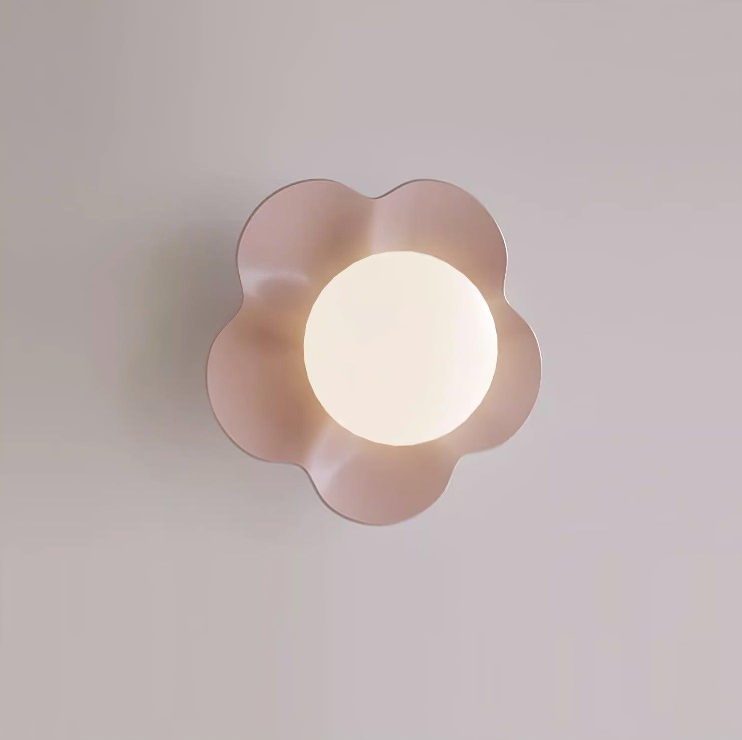 Flower Wall Lamp Bohemian with Globe Light and Flower Shape